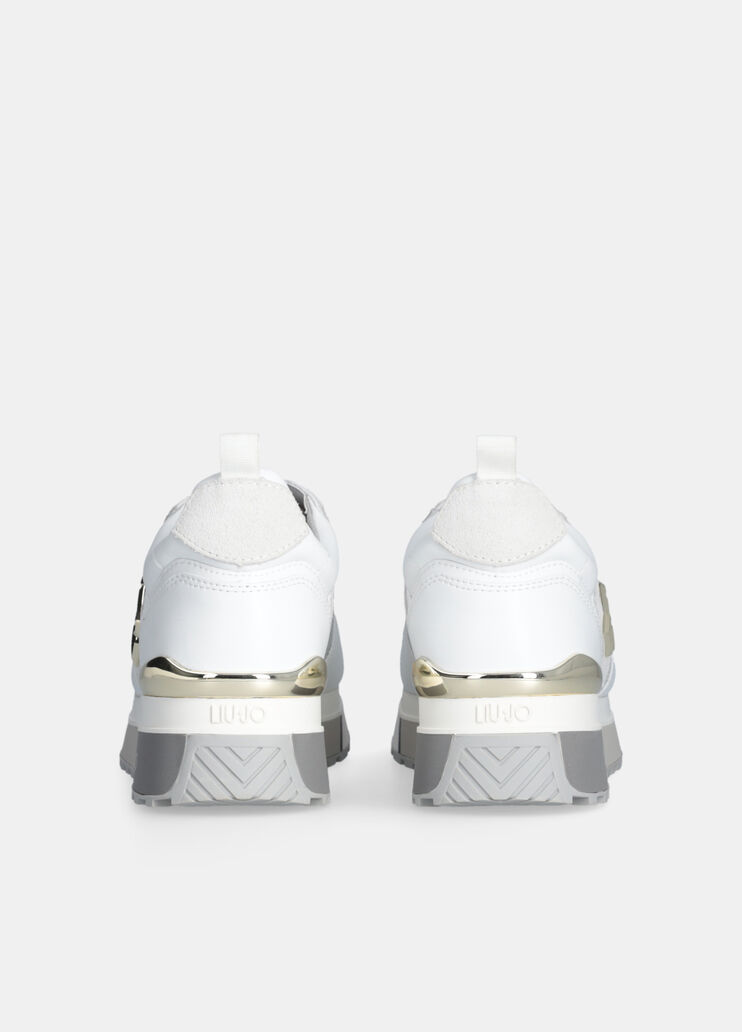 Leather and mesh sneakers white Liu Jo - large image number 6 Leather and mesh sneakers white Liu Jo - large image number 6
