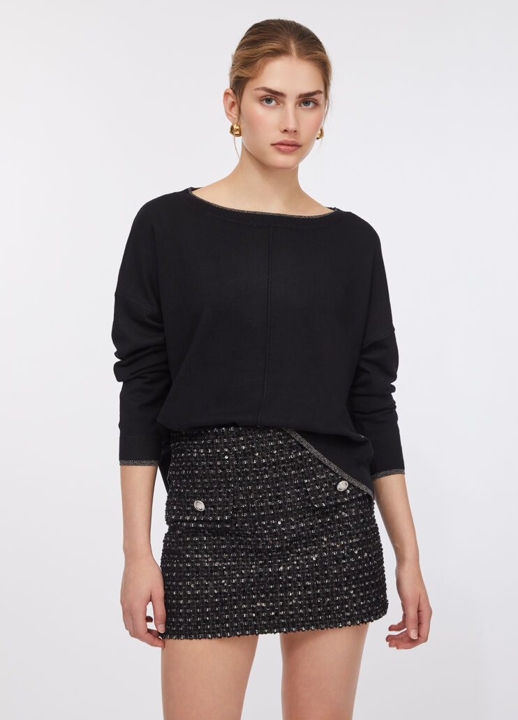 Jumper with lurex® details black Liu Jo - large image number 0