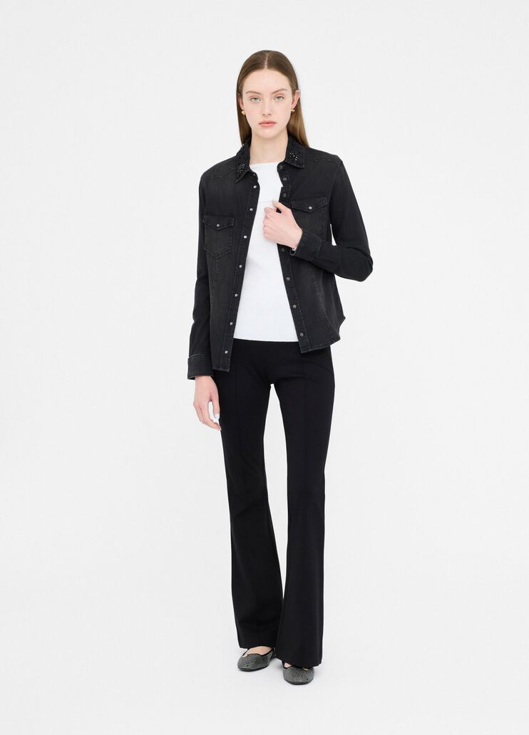 Denim shirt with gemstones black denim Liu Jo - medium Denim shirt with gemstones black denim Liu Jo - medium