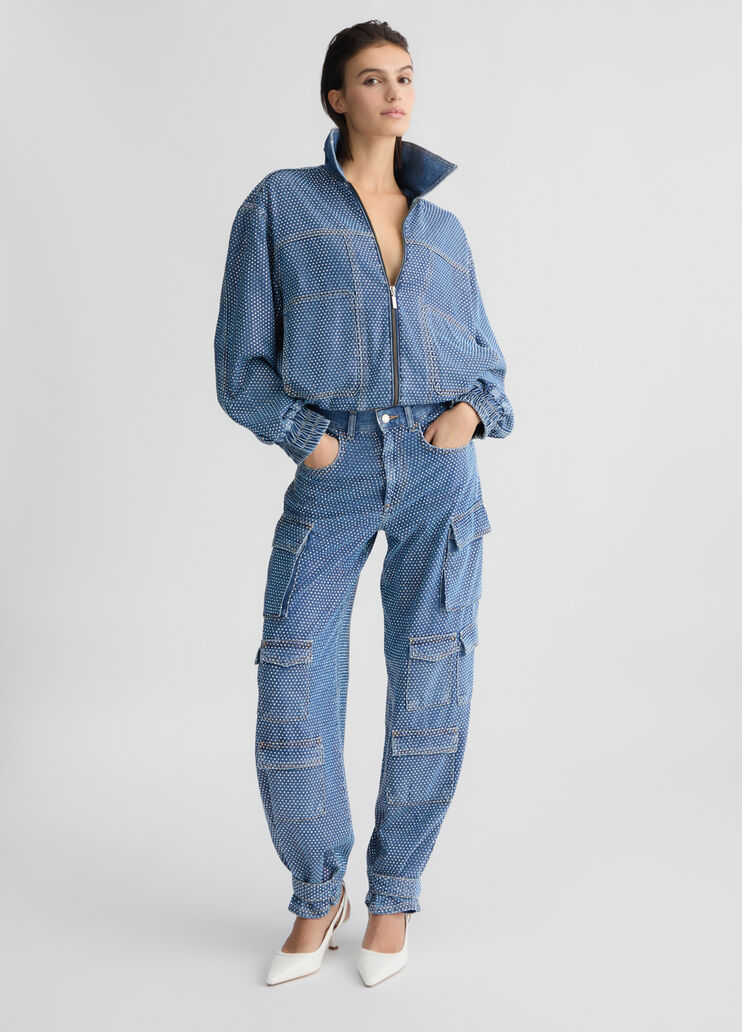 Denim jacket with rhinestones dark denim Liu Jo - medium Denim jacket with rhinestones dark denim Liu Jo - medium