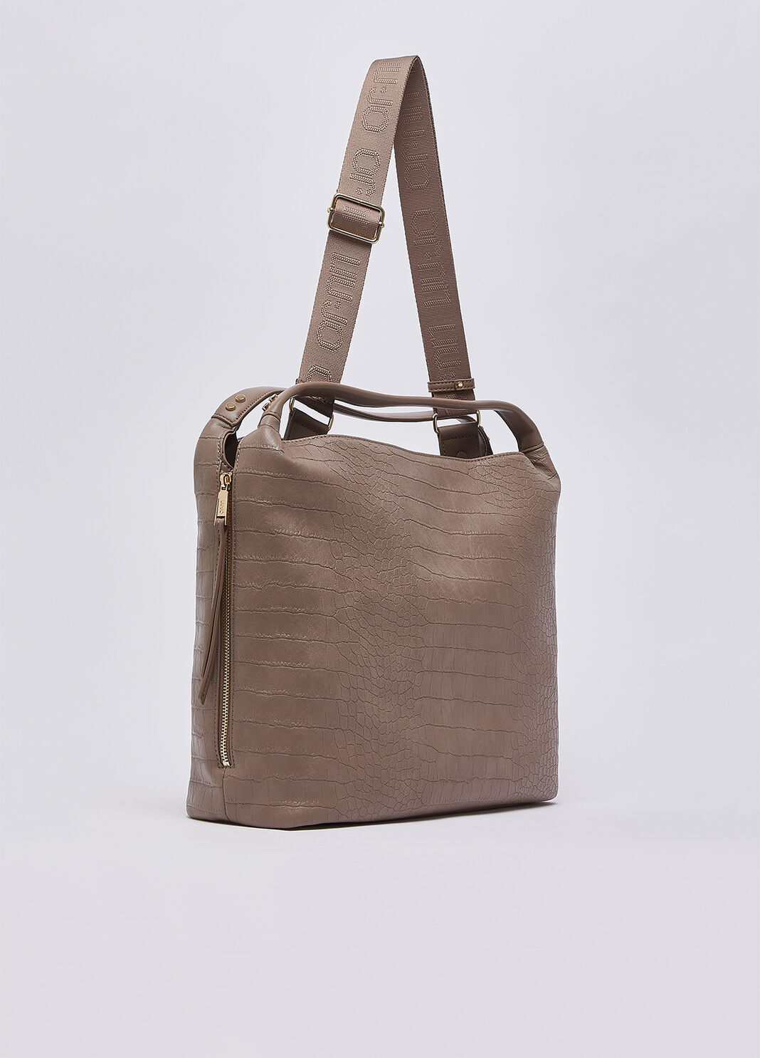 Large Croc-Effect Tote Bag mocha Liu Jo - large image number 3