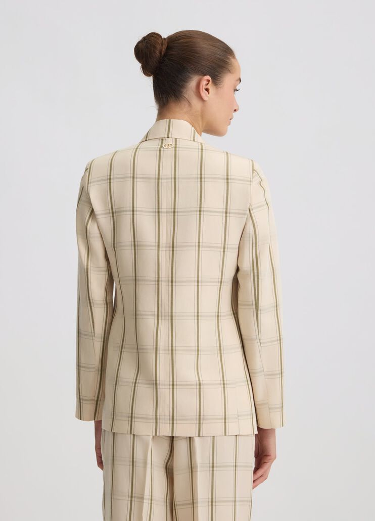 Linen check blazer beige Liu Jo - large image number 1 Linen check blazer beige Liu Jo - large image number 1