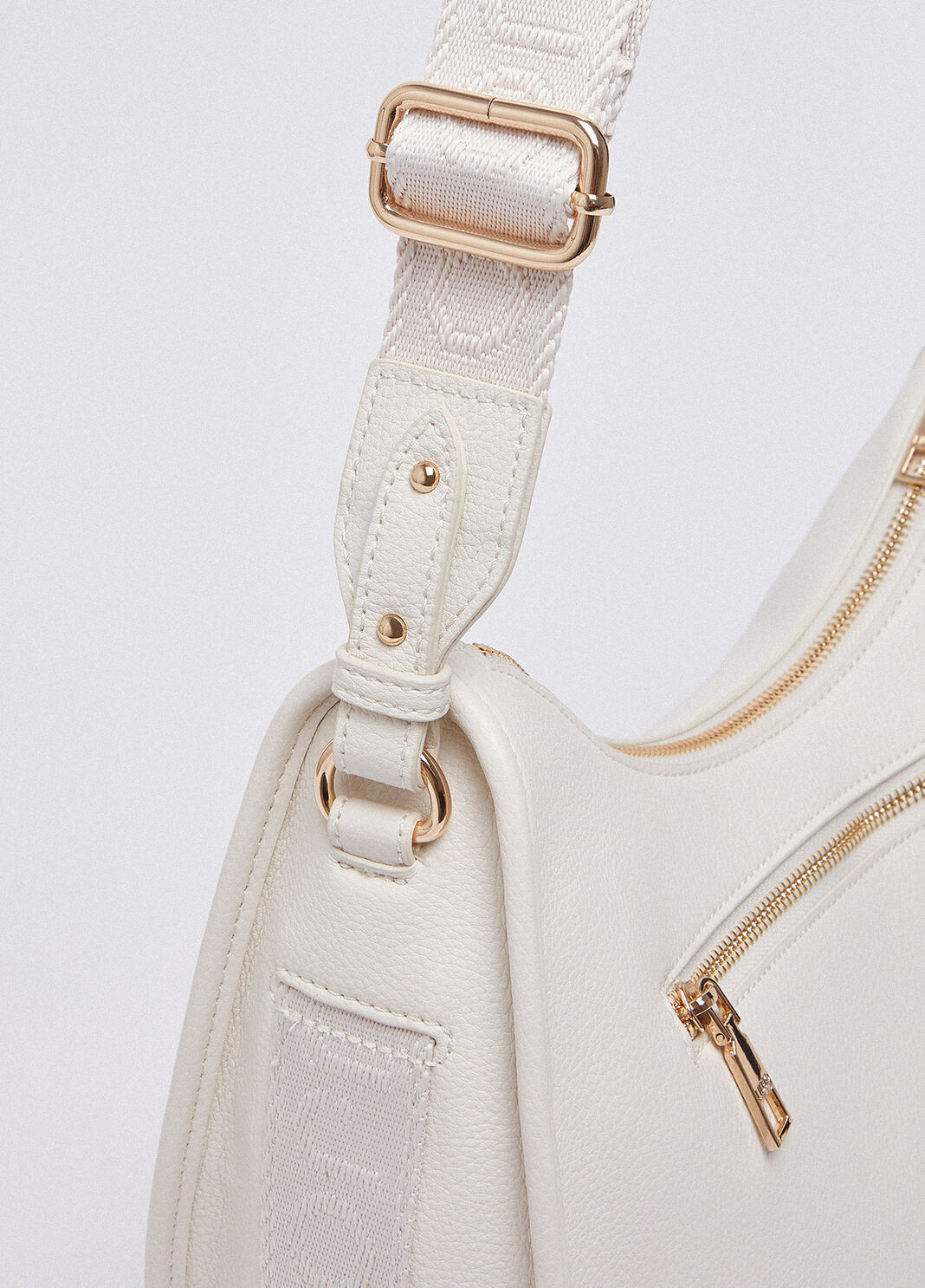 Sac hobo format moyen &agrave; fermeture zipp&eacute;e cr&egrave;me Liu Jo - large image number 5