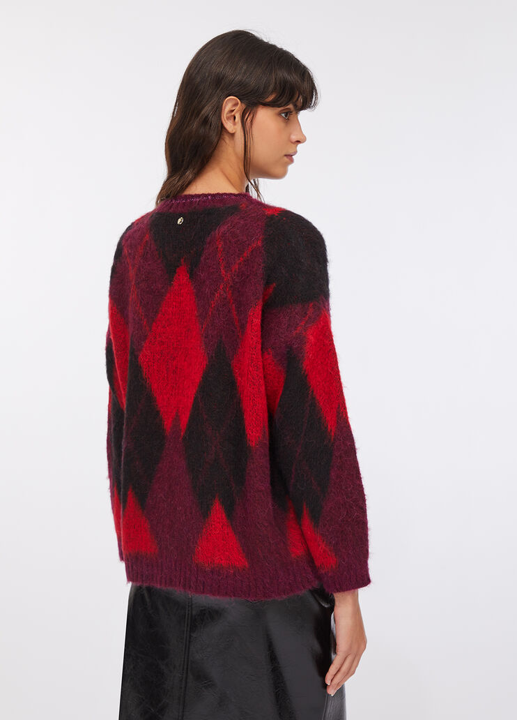Diamond-patterned wool and alpaca jumper red Liu Jo - large image number 1