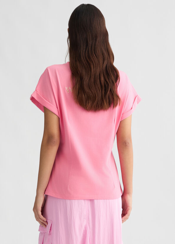 Cotton T-shirt camellia Liu Jo - large image number 1