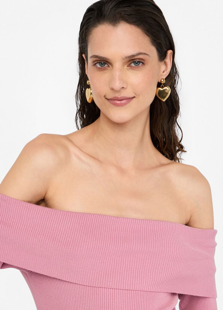 Off-the-shoulder jumper pink Liu Jo - large image number 4 Off-the-shoulder jumper pink Liu Jo - large image number 4