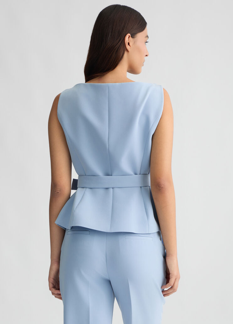 Double-breasted waistcoat with belt light blue Liu Jo - large image number 1 Double-breasted waistcoat with belt light blue Liu Jo - large image number 1