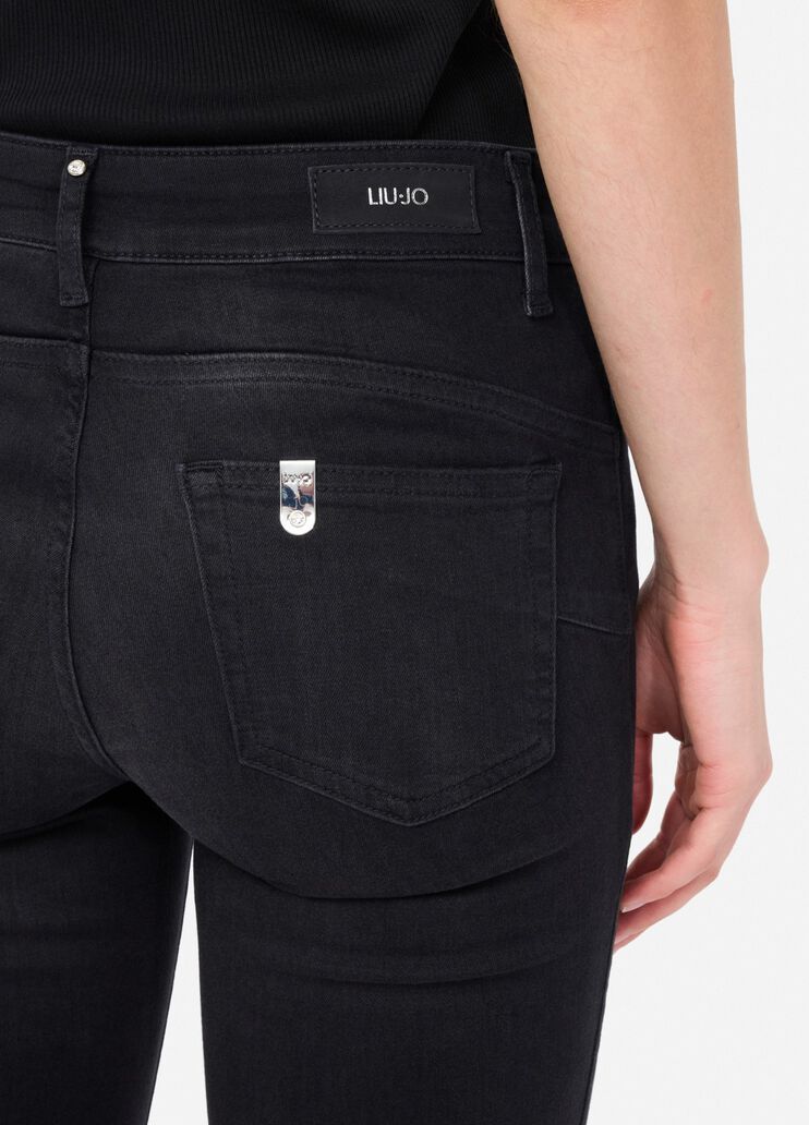 Vaqueros tobilleros entallados denim negro Liu Jo - large image number 4
