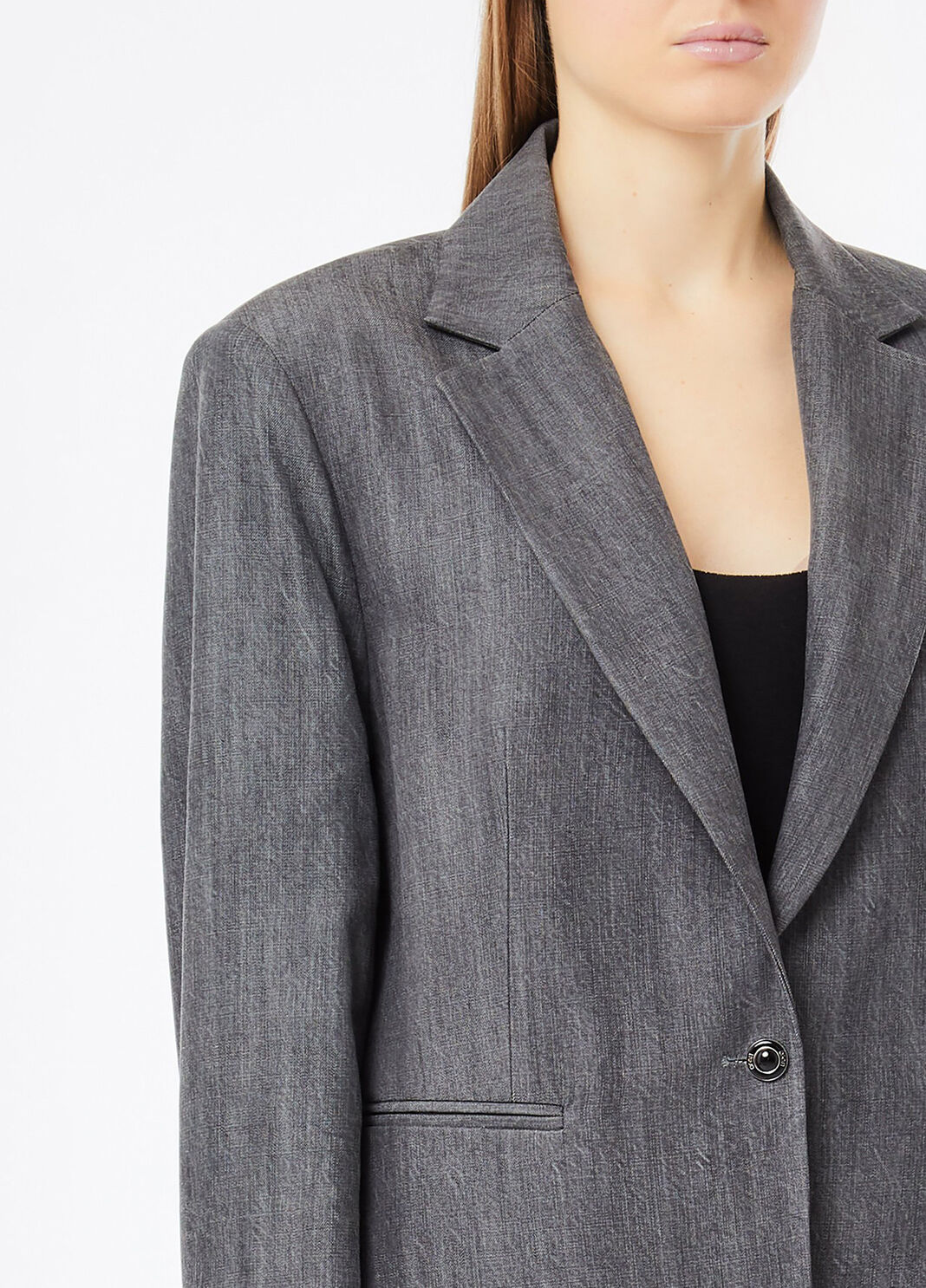 Blazer en toile denim denim gris Liu Jo - large image number 2