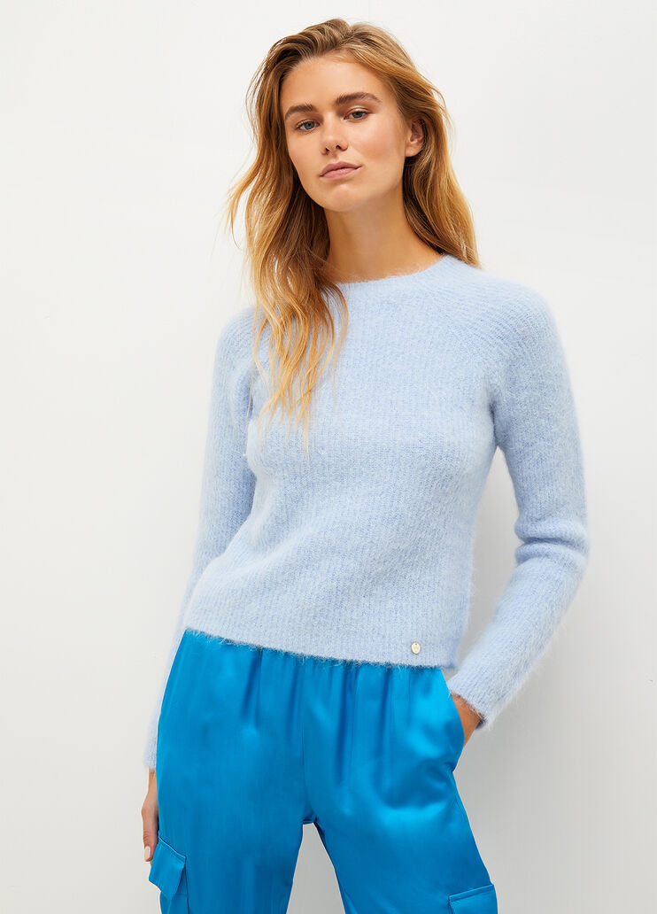 Alpaca sweater with cut-out Air Force blue Liu Jo - large image number 0