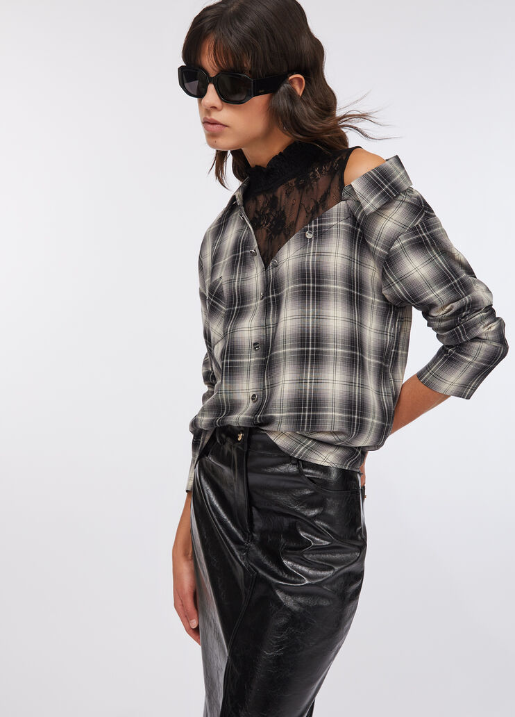 Camicia a quadri con pizzo check Liu Jo - large image number 2