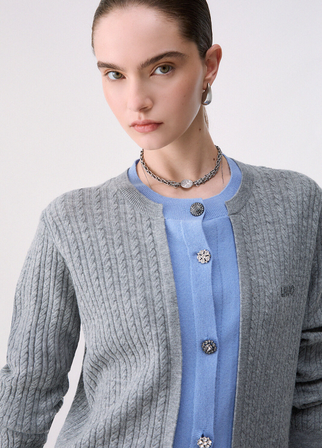 Cardigan mit Schmuckkn&ouml;pfen Grau Liu Jo - large image number 4