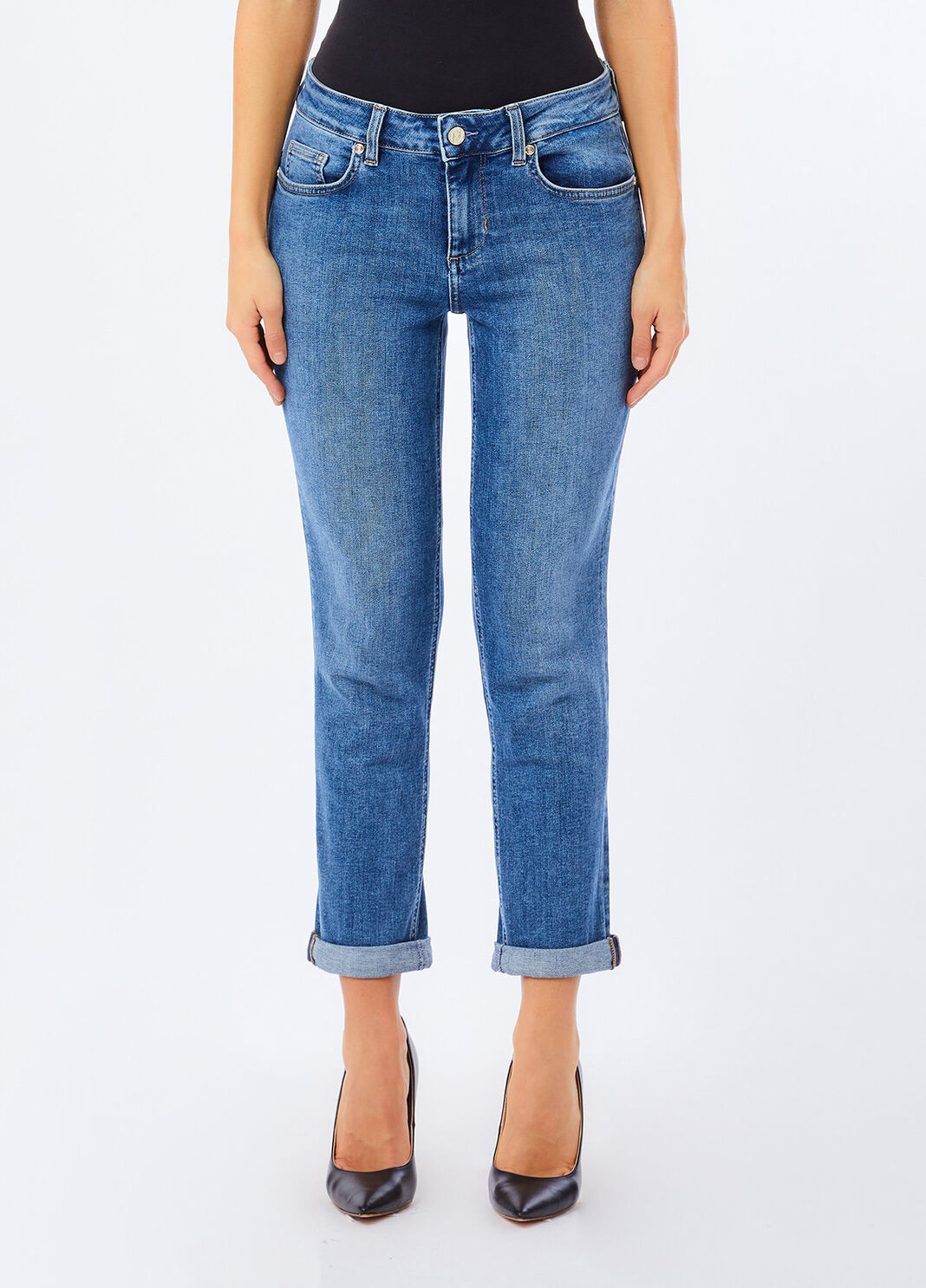 Jeans pitillo con vuelta denim azul Liu Jo - large image number 0