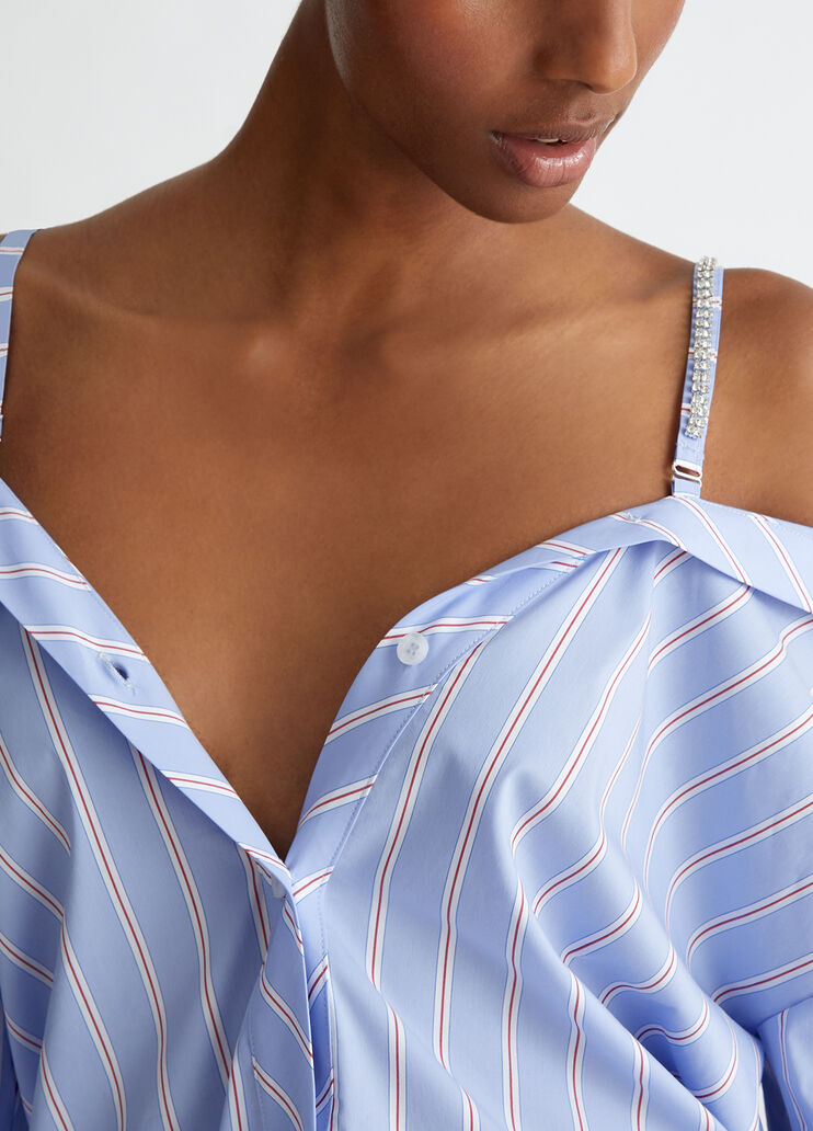 Schulterfreie Bluse azurblau Liu Jo - large image number 2