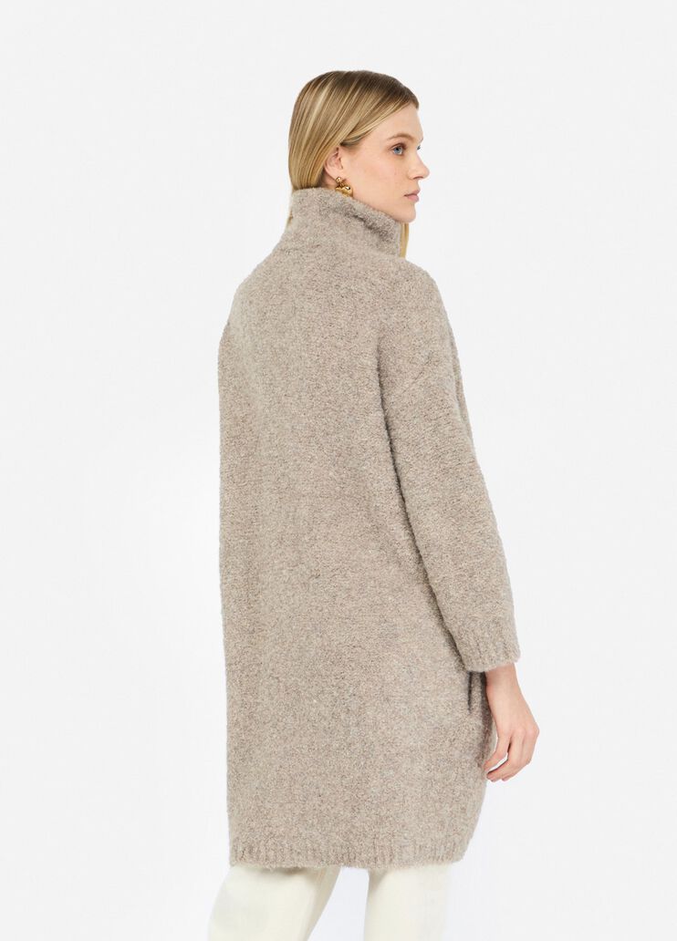 Bouclé knit coat dark beige Liu Jo - large image number 1 Bouclé knit coat dark beige Liu Jo - large image number 1