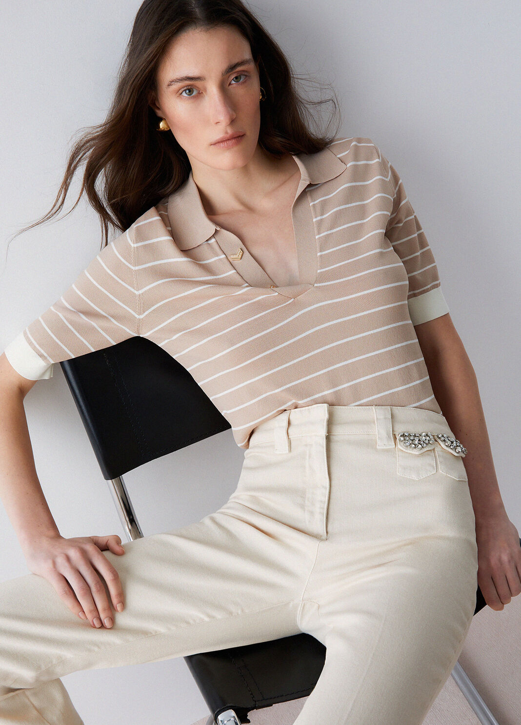 Striped top beige Liu Jo - large image number 3
