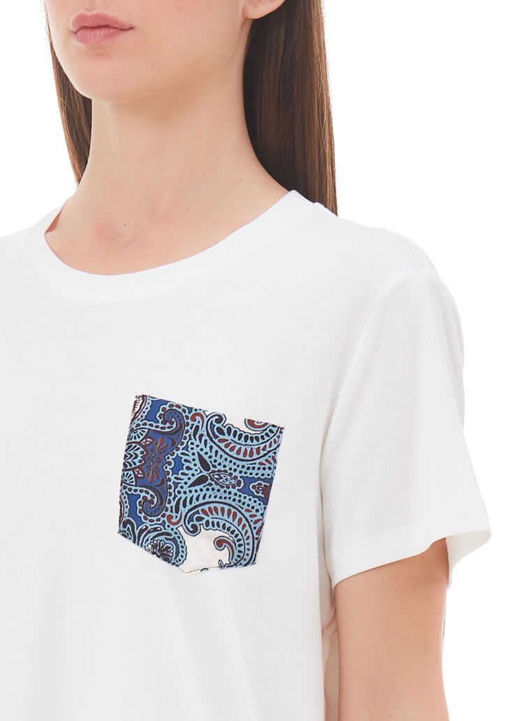 T-Shirt mit Satin-Details Weiß/Optical Print Liu Jo - large image number 2 T-Shirt mit Satin-Details Weiß/Optical Print Liu Jo - large image number 2