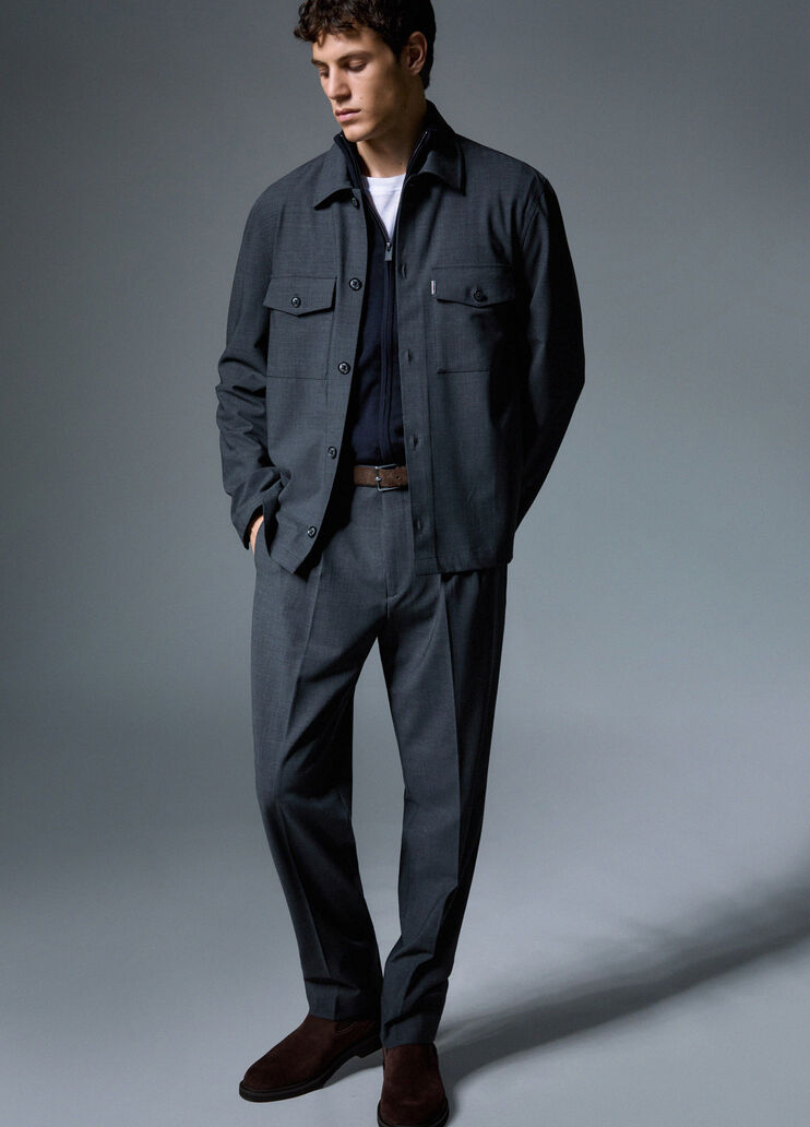 Wool Blend Overshirt Jacket dark grey Liu Jo - medium