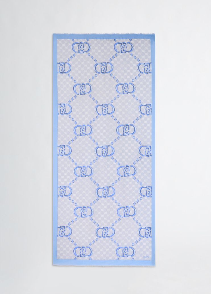 Light blue stole with logo light blue Liu Jo - large image number 2 Light blue stole with logo light blue Liu Jo - large image number 2