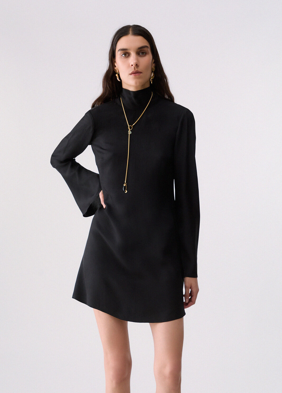 Abito corto in twill nero Liu Jo - large image number 0