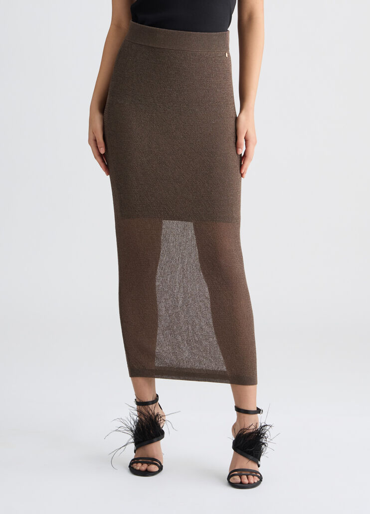 Lurex midi skirt chocolate Liu Jo - medium Lurex midi skirt chocolate Liu Jo - medium
