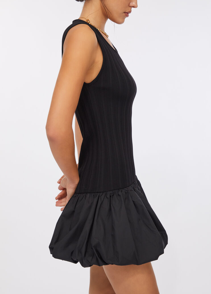 Langes Kleid aus Strick und Popeline Schwarz Liu Jo - large image number 3