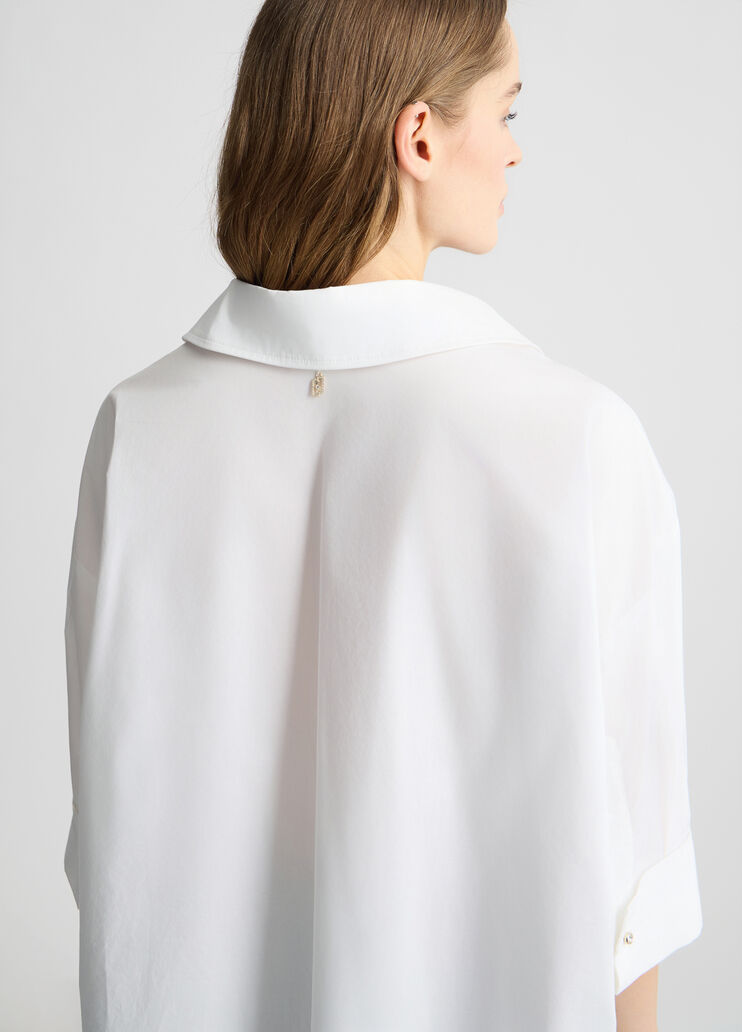 Poplin shirt white Liu Jo - large image number 4 Poplin shirt white Liu Jo - large image number 4