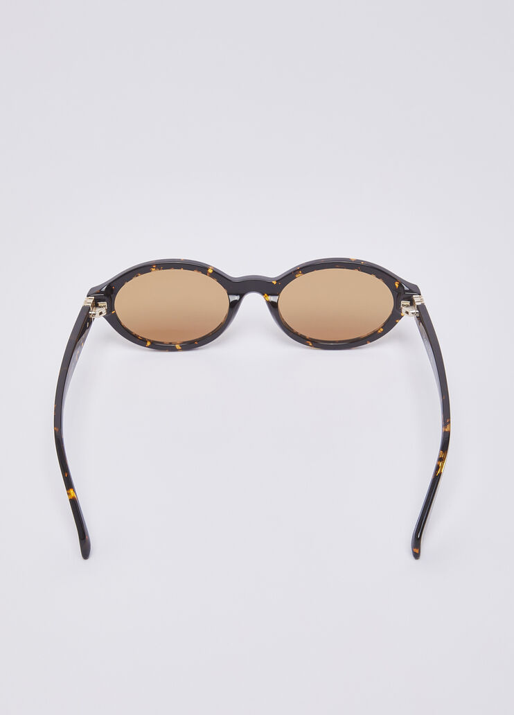 Lunettes de soleil ovales &eacute;caille de tortue fonc&eacute;e Liu Jo - medium