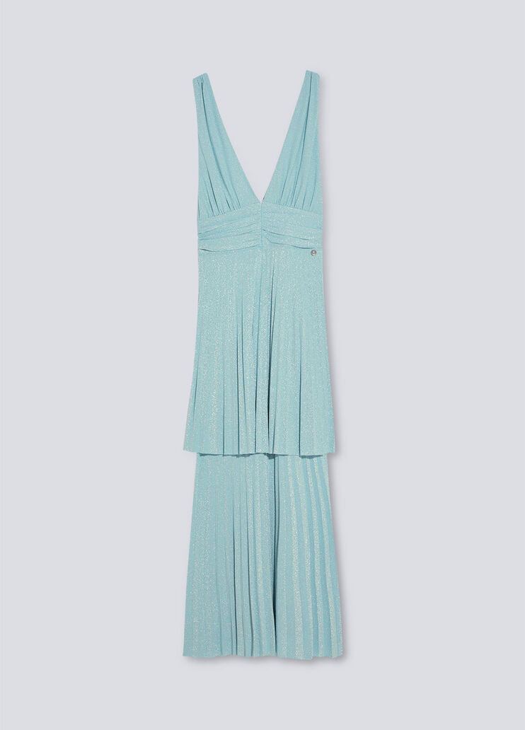 Vestito midi in lurex® azzurro brillante Liu Jo - large image number 4 Vestito midi in lurex® azzurro brillante Liu Jo - large image number 4
