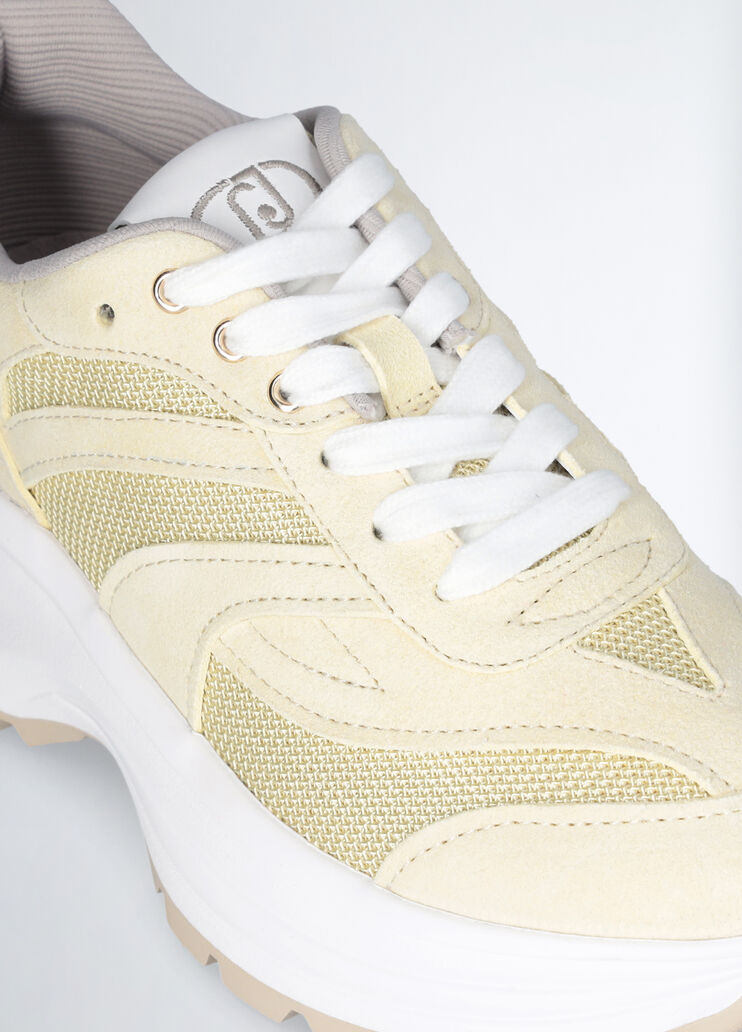 Sneakers in suede and brighty mesh beige Liu Jo - large image number 5 Sneakers in suede and brighty mesh beige Liu Jo - large image number 5