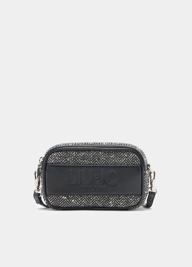 Kleine Tasche mit Chevron-Muster und Pailletten Schwarz Liu Jo - medium Kleine Tasche mit Chevron-Muster und Pailletten Schwarz Liu Jo - medium