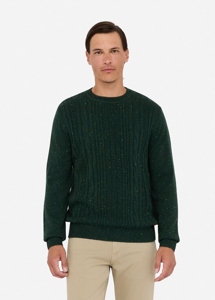 Pull en laine avec motif de torsades vert foncé Liu Jo - medium Pull en laine avec motif de torsades vert foncé Liu Jo - medium