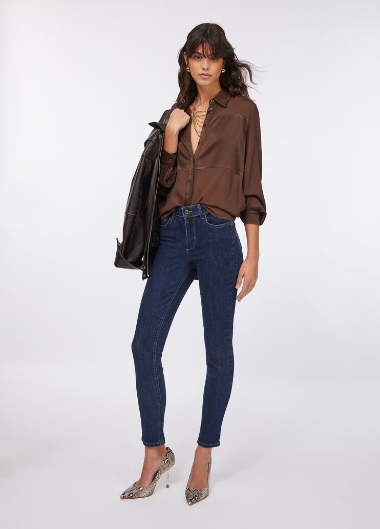 Skinny-Jeans mit hohem Bund Denimblau Liu Jo - large image number 5