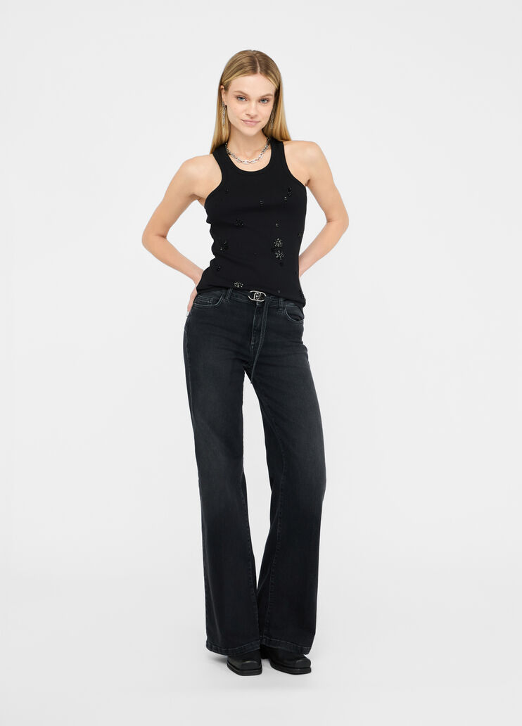 Flared jeans with belt black denim Liu Jo - medium Flared jeans with belt black denim Liu Jo - medium