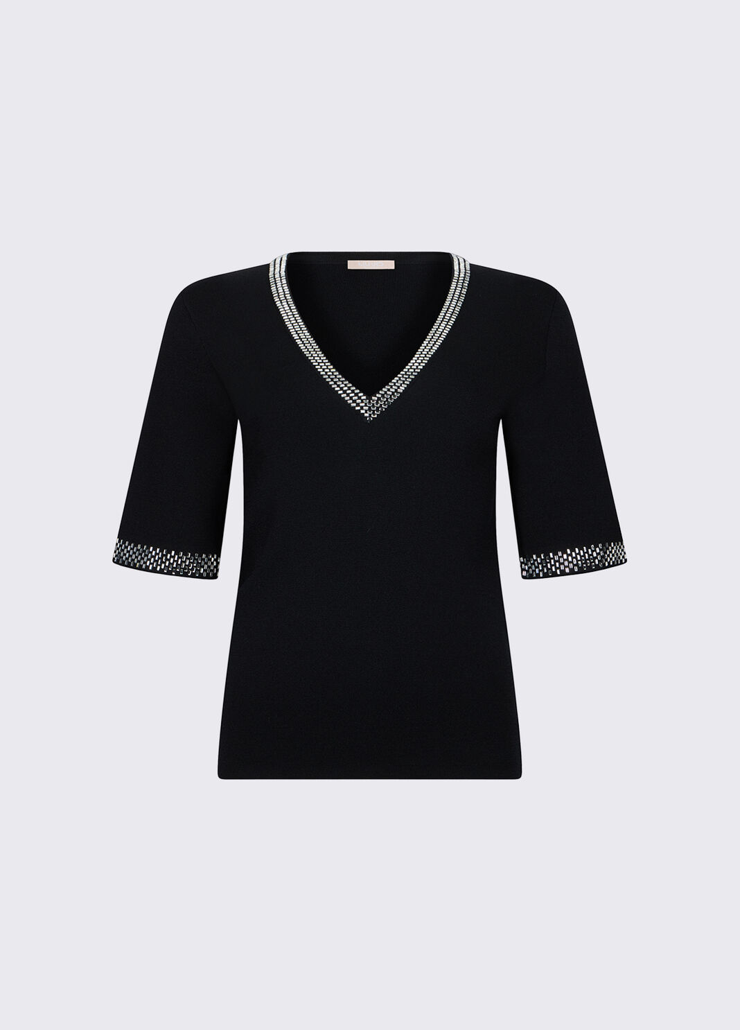 Трикотажная футболка со стразами черный Liu Jo - large image number 6
