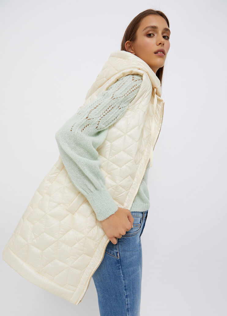 Padded vest with hood white wool Liu Jo - large image number 2 Padded vest with hood white wool Liu Jo - large image number 2