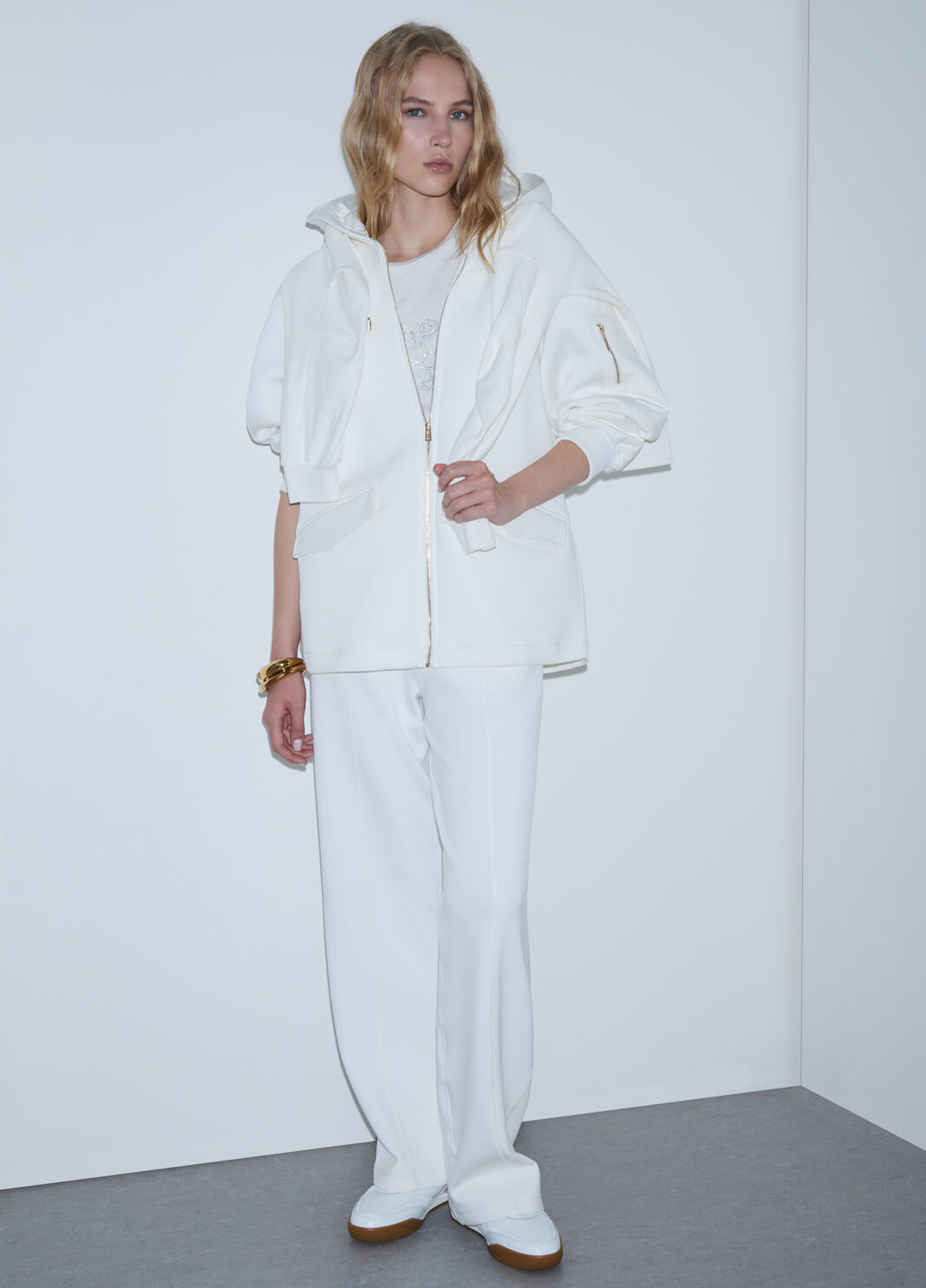 Blouson oversize avec capuche blanc laine Liu Jo - large image number 2