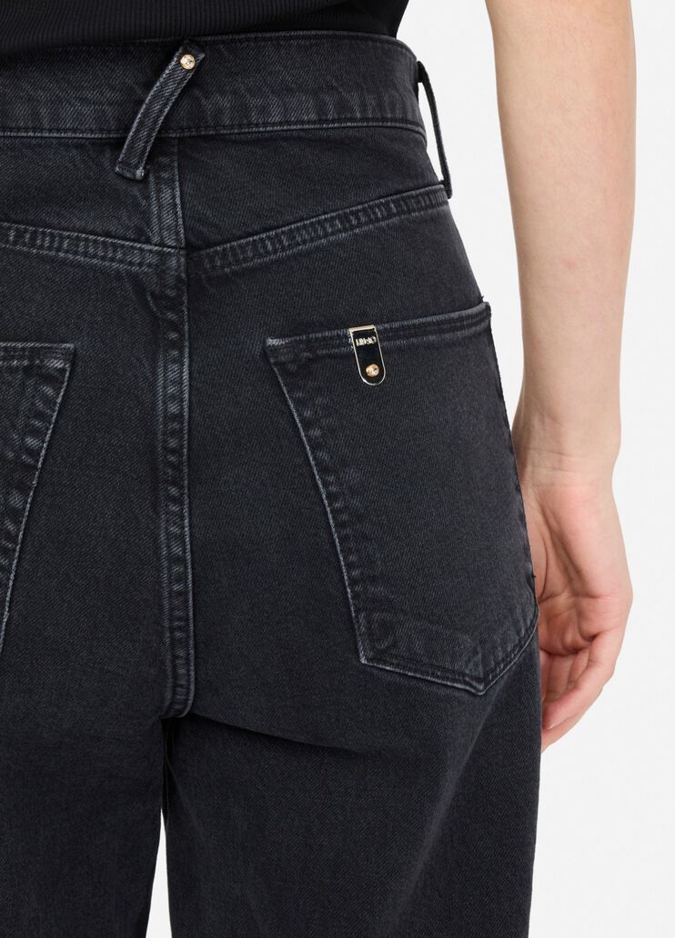 Boyfriend-Jeans mit gesteppter Tasche Denim-Schwarz Liu Jo - large image number 4 Boyfriend-Jeans mit gesteppter Tasche Denim-Schwarz Liu Jo - large image number 4