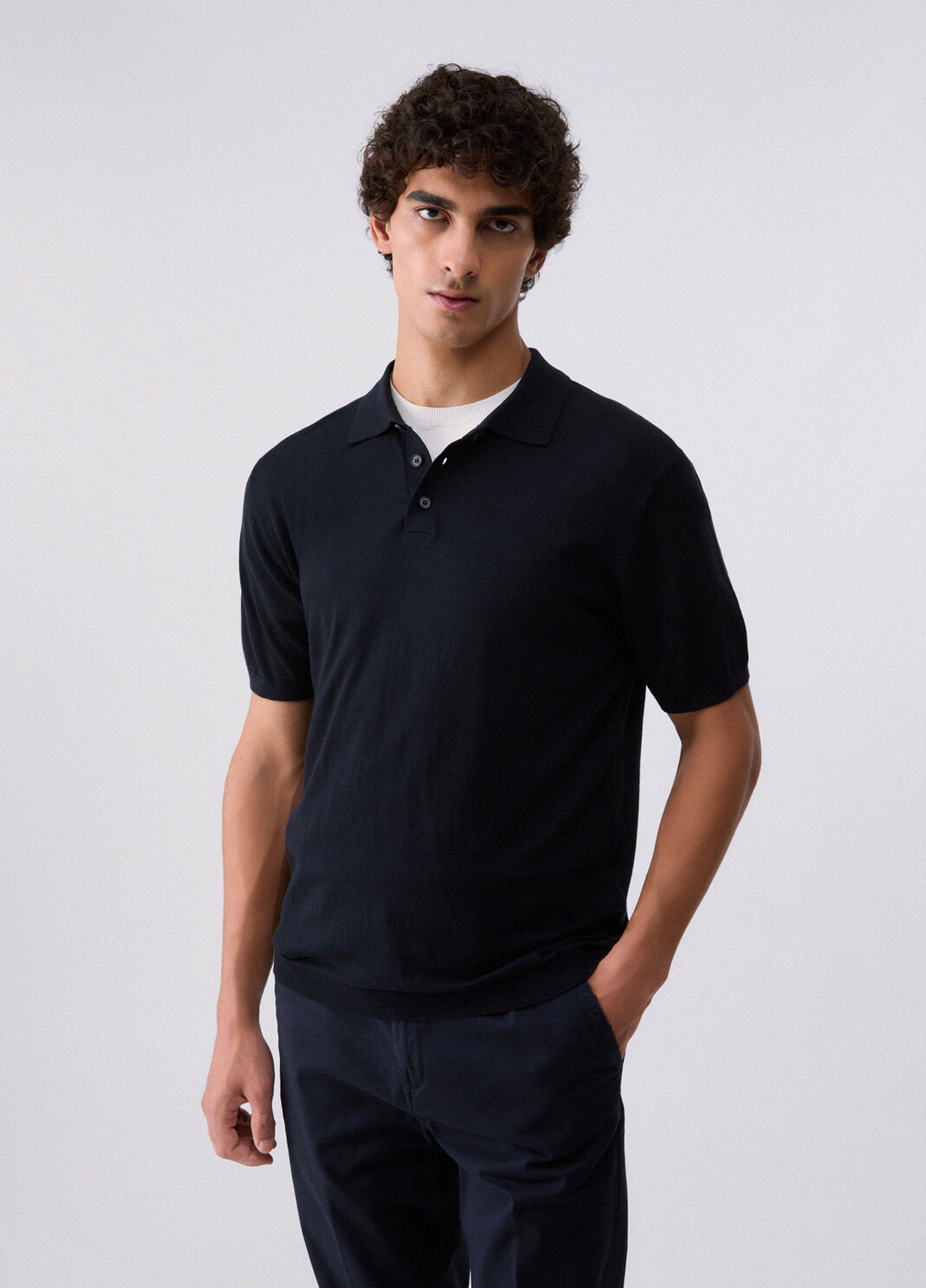 Polo shirt in cotton and silk dark blue Liu Jo - large image number 0