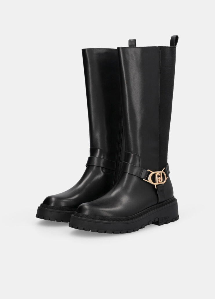 Hoher Lederstiefel Schwarz Liu Jo - large image number 2