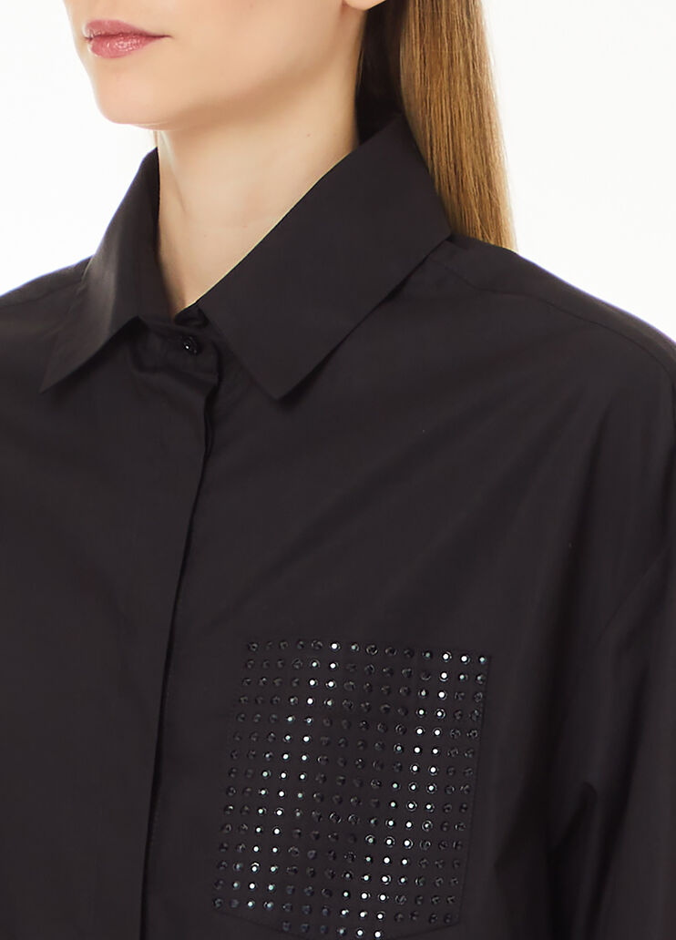 Camicia over con mini borchie nero Liu Jo - large image number 2