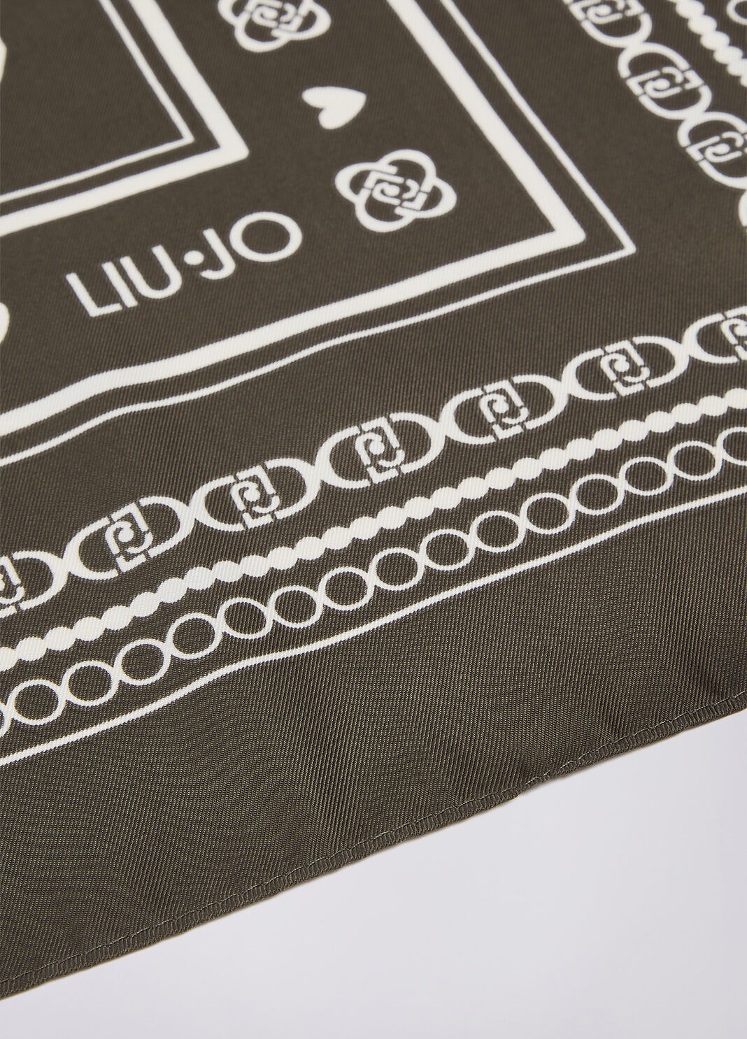 Scarf large with monogram logo khaki green Liu Jo - large image number 3
