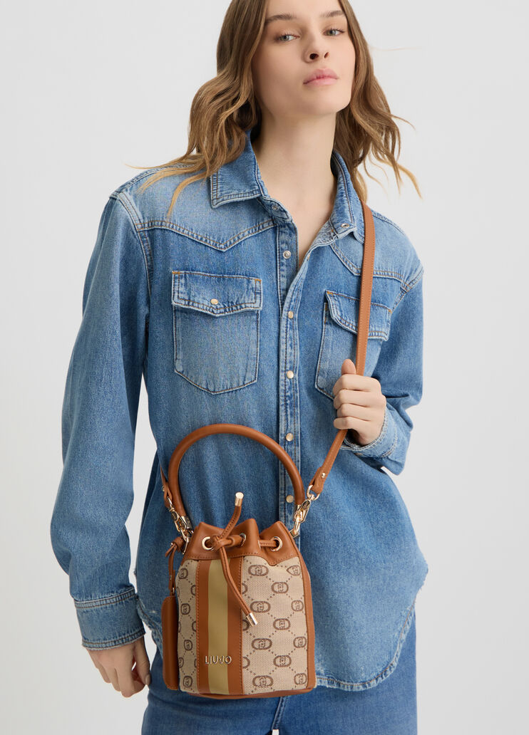 Small jacquard bucket bag beige Liu Jo - medium Small jacquard bucket bag beige Liu Jo - medium