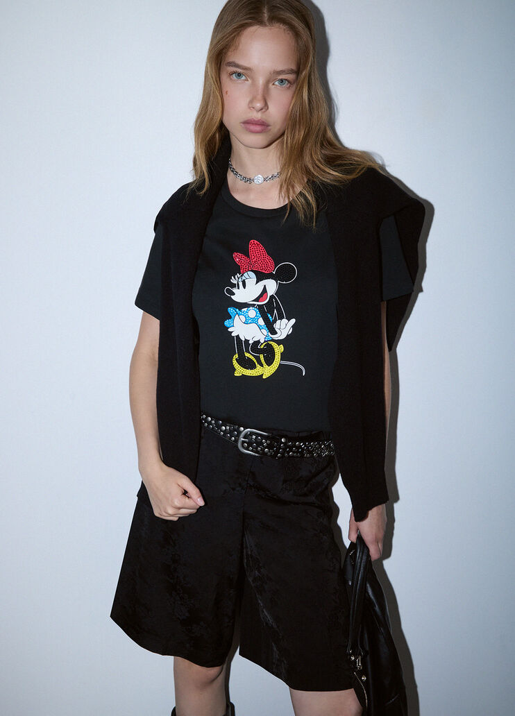 Bedrucktes T-Shirt Schwarz/Miss Mouse Liu Jo - medium