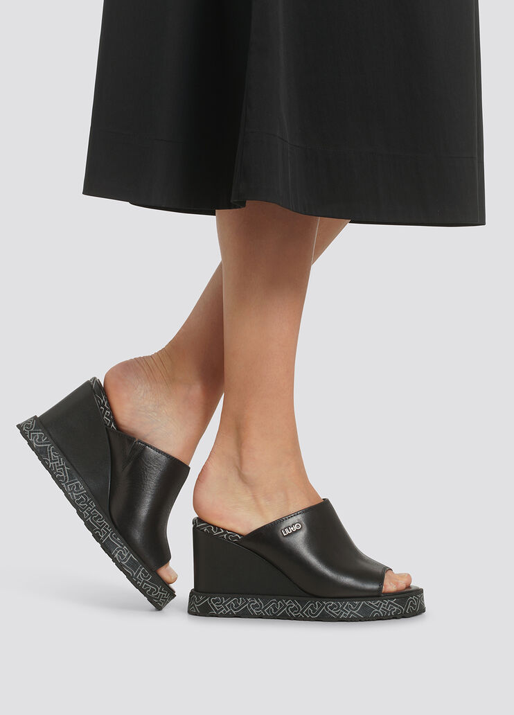 Monogram wedge sabots black Liu Jo - large image number 3 Monogram wedge sabots black Liu Jo - large image number 3