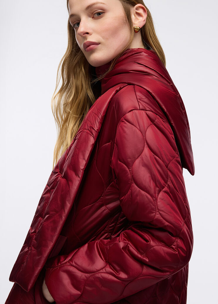 Giacca matelassé con sciarpa rosso cangiante Liu Jo - medium