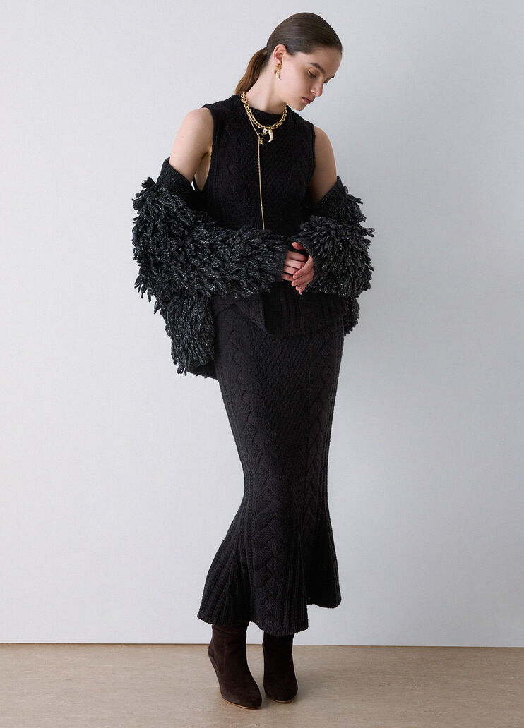 Falda midi de punto negro Liu Jo - medium