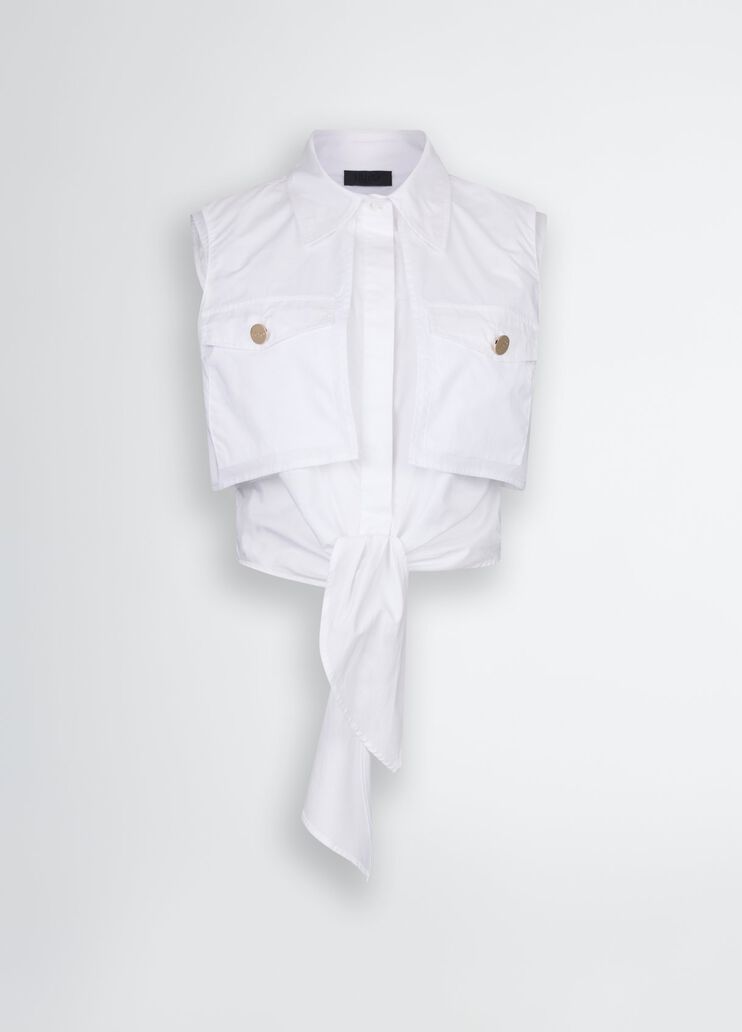 Cropped white shirt with knot white Liu Jo - large image number 6 Cropped white shirt with knot white Liu Jo - large image number 6