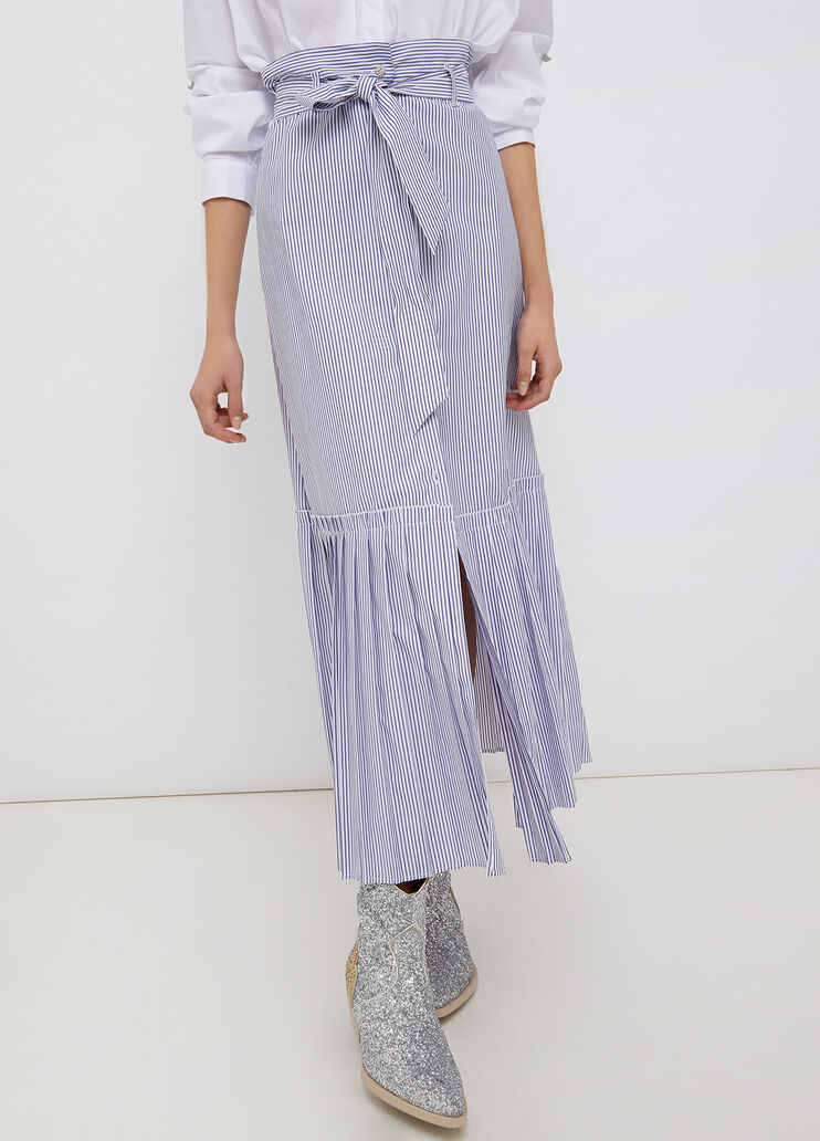 Langer Rock mit Streifen Weiß/Azurblau Liu Jo - large image number 0 Langer Rock mit Streifen Weiß/Azurblau Liu Jo - large image number 0