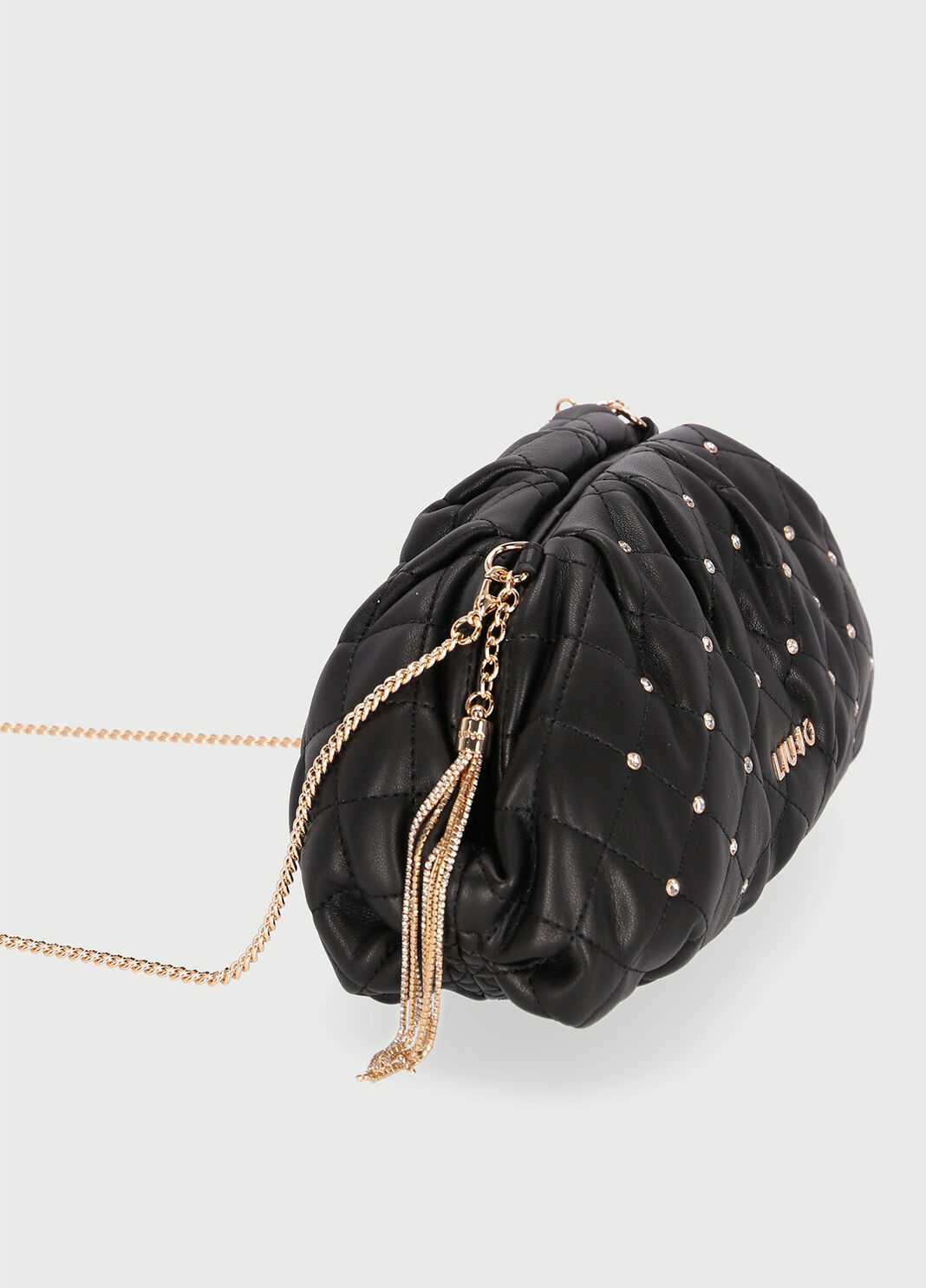 Matelass&eacute; clutch bag with jewel stones Black Liu Jo - large image number 4